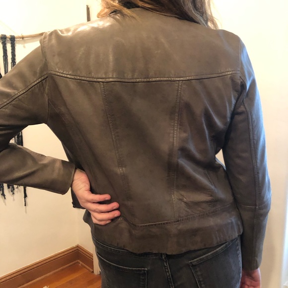 Cole Haan gray leather jacket - Picture 10 of 11
